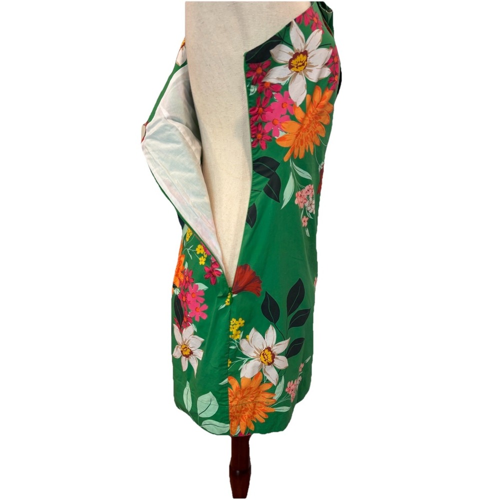 Cara Cara Edie One Shoulder Bow Mini Dress Punch Floral Green Sz Small - Picture 5 of 8